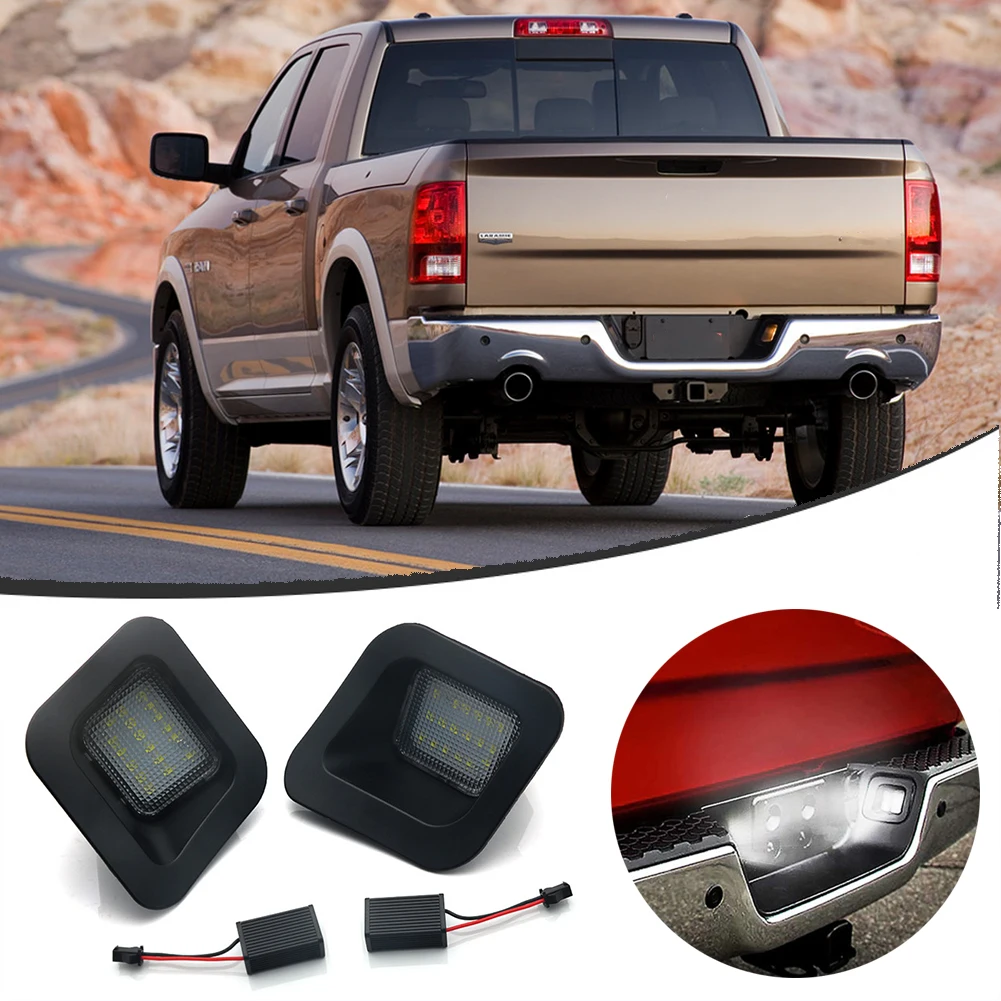 

LED Smoke Lens License Plate Light For Dodge RAM 1500 2500 3500 2003-2018 Pickup Truck 6000K White Tag Lamp Assembly Replacement