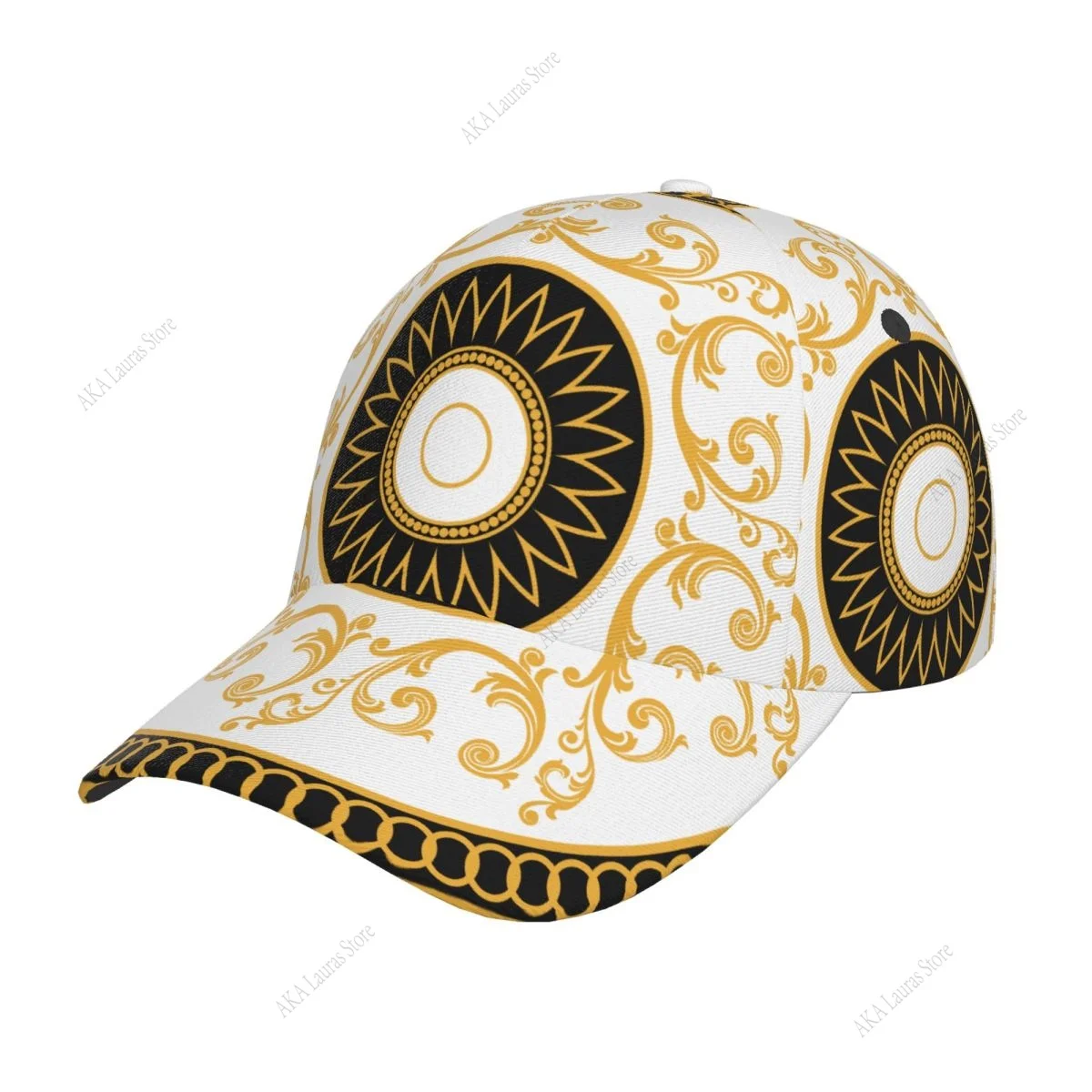 

Golf Hat Men Baseball Cap Sports Golden Luxury Floral Baroque Snapback Hat Fashion Outdoor Hip Hop Hats For Men Women Unisex