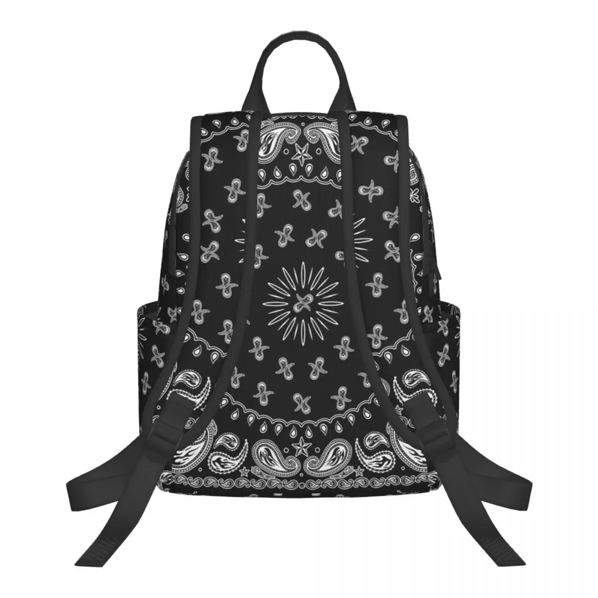 Colorful Paisley Black Pattern Student Backpack School Bag Hiking Travel Daypack for Men Women Bookbag Shoulder Bags