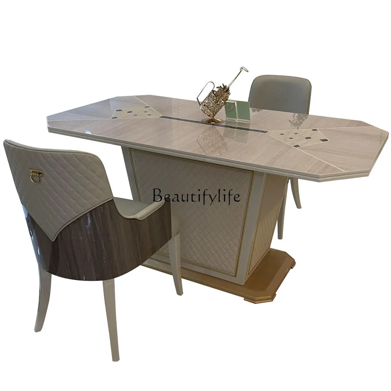 

Italian dining table and chair combination postmodern suite restaurant light luxury dining table