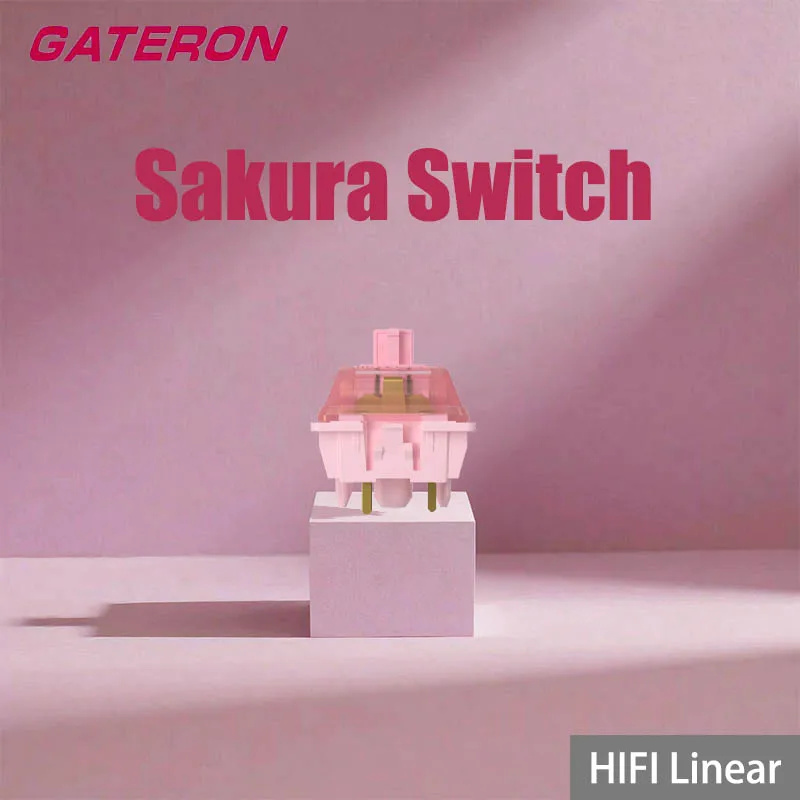 GATERON Sakura Switch HiFi Linear 5 Pin 40g Games Office Mechanical Keyboard Switches for AULA F75 AJAZZ AK820 Fine Lubrication
