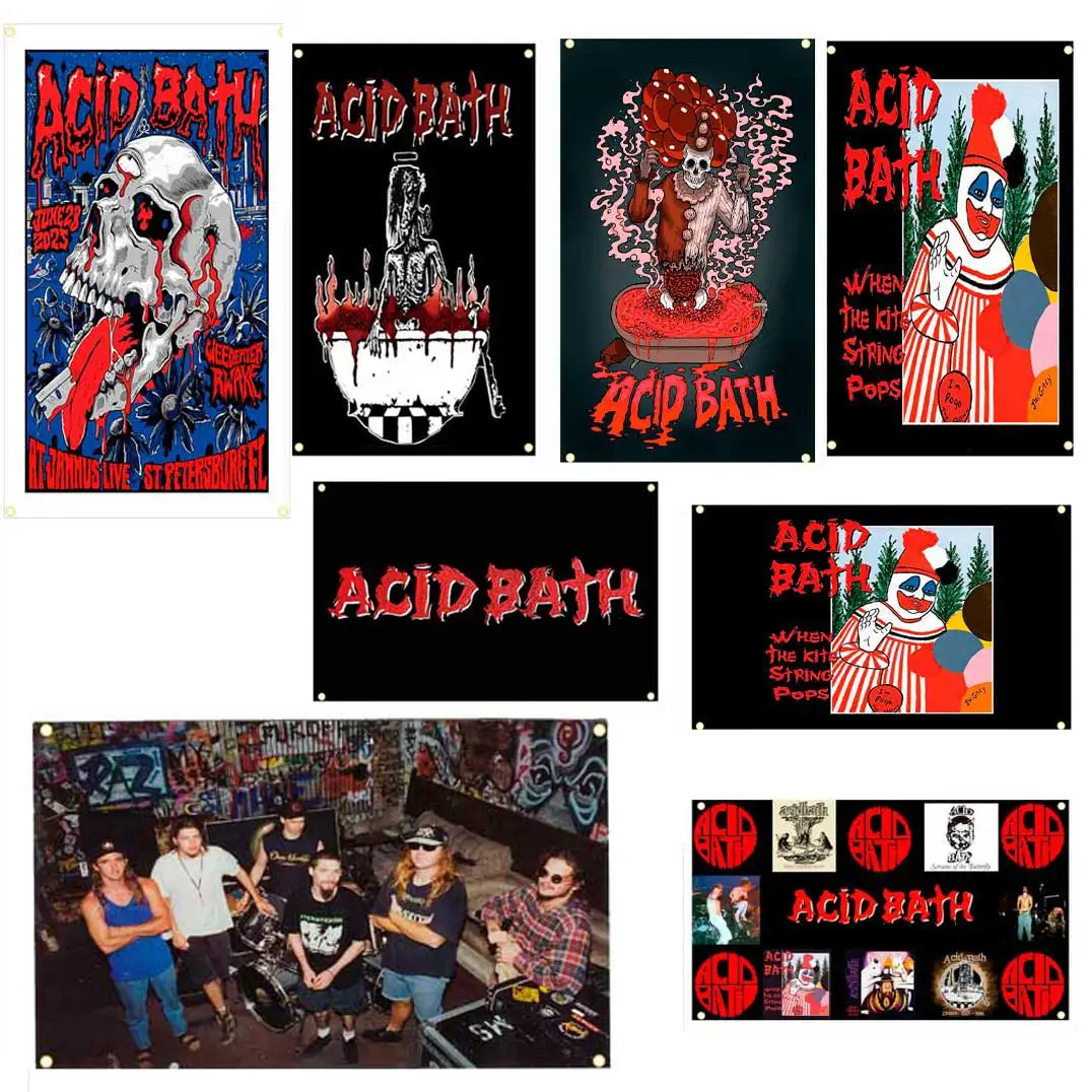 60x90cm/90x150cm Acid Baths Flag Tapestry Pops Album Art Concert Banner For Bedroom Outdoor Decor