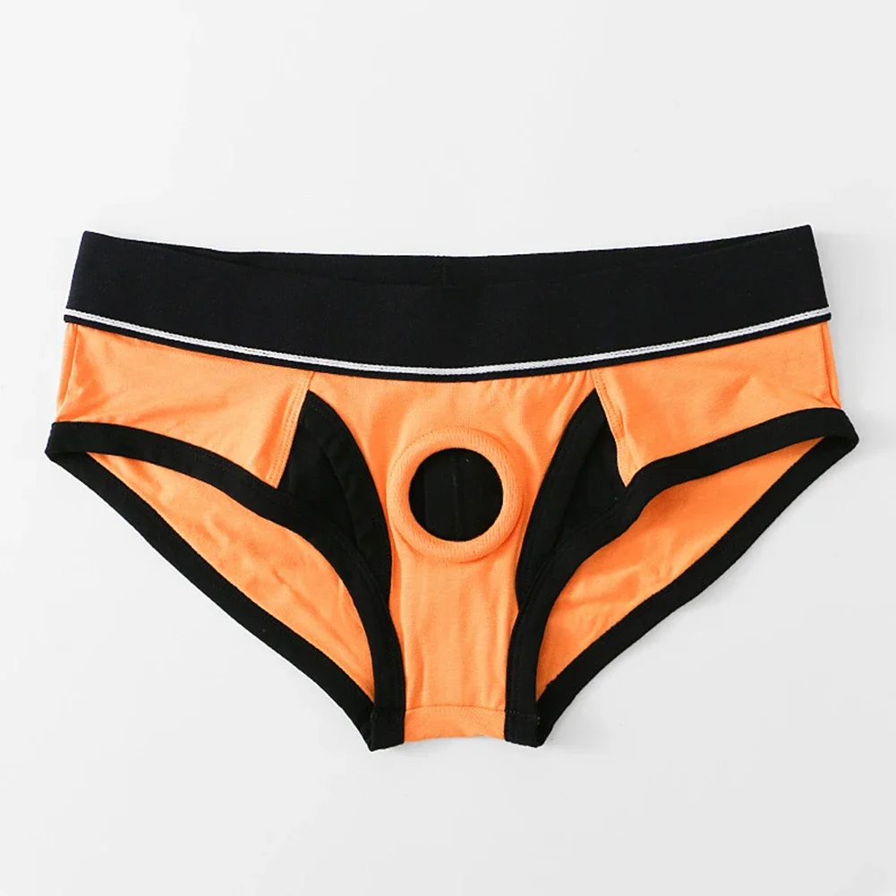 

Men Underpants Sexy Front Hole Panties Temptation soft Underwear Hot Erotic Knickers Middle Waist Jockstrap Cotton Soft Briefs
