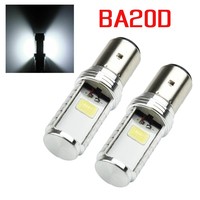 2pcs/set BA20D H6 S2 Motorcycle Car LED Headlight Lamp Hi/Low Beam Conversion White Bulbs Car Modeling Fog Light Kits