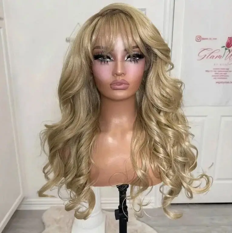 باروكات بدون صمغ شعر صناعي أومبير كراميل بني 13*4 HD باروكات دانتيل شفافة مع الانفجارات زي موجة الجسم امرأة تأثيري استخدام #5