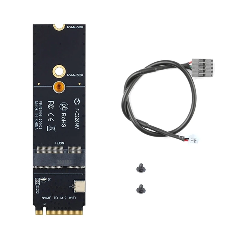 652F NVME to M2 WIFI Adapter Card Supports A+E Key and Ekey M2 NGFF PCIE Protocol Wireless NetworkCard