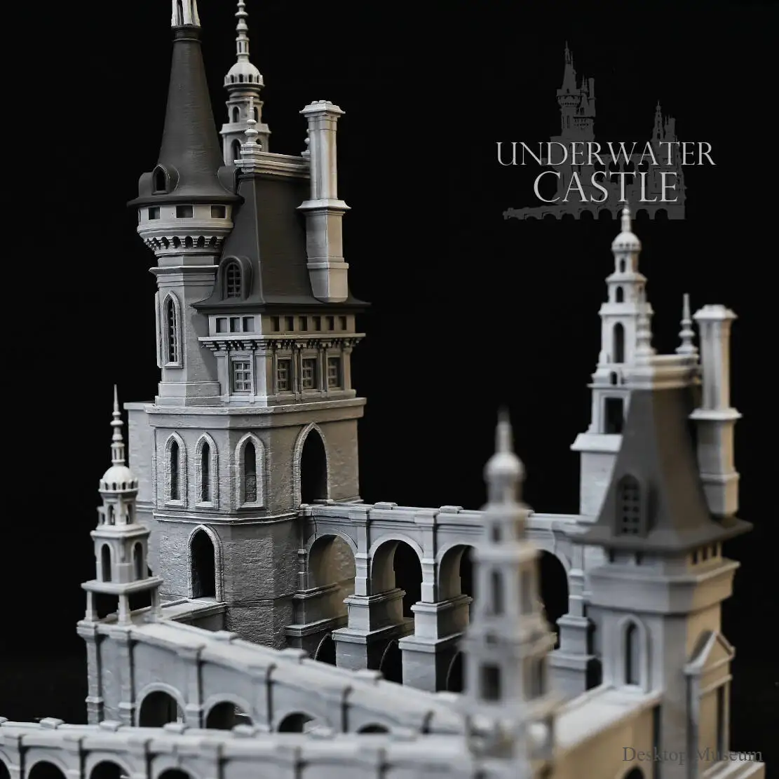 Handcrafted Resin Castle Water Scene Aquarium Ornament Full Set Large Scale Fish Tank Decor