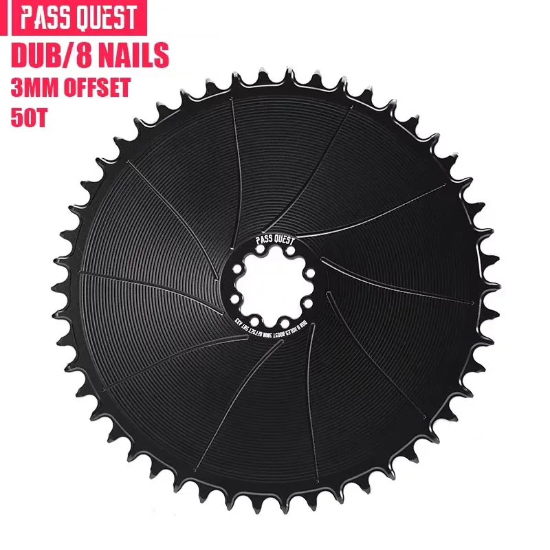 PASS QUEST 3mm Offset 8 Stud Road Bike Narrow Wide Chainring  38-54T Chainring for Sram ETAP AXS 12s FORCE RED Crank