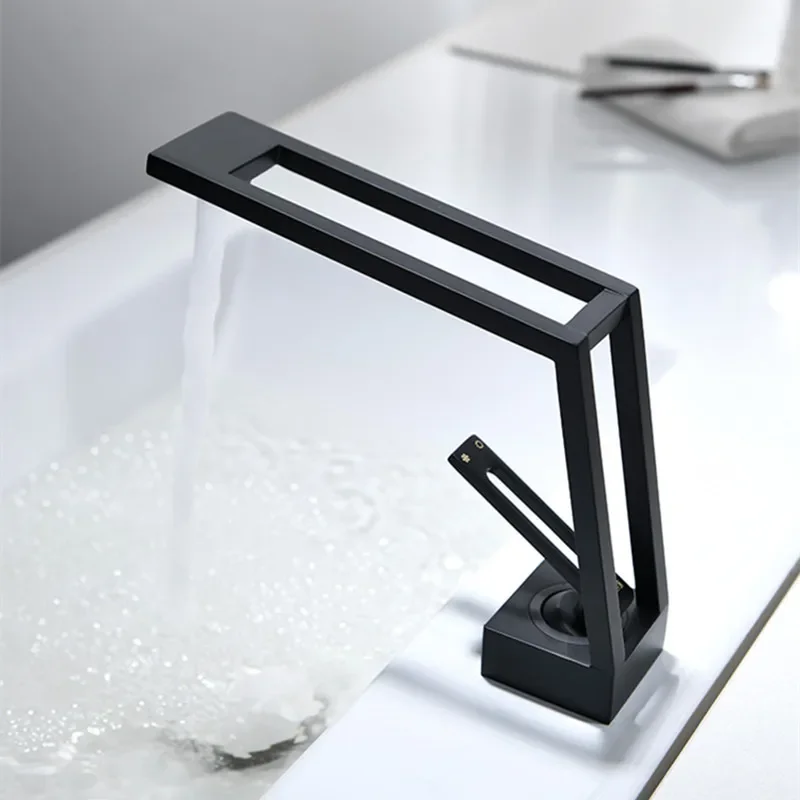 Basin Faucet Bathroom Fashion Hollow Out Design Sink Faucet Single Handle Hot Cold Water Tap Deck Mount Bathroom Faucet