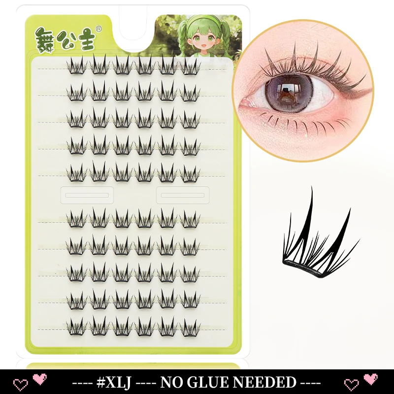 DINGSEN 10 Reihen Selbstklebende Einzelwimpern Ohne Klebstoff DIY Wimpernverlängerung Cluster Handgefertigte Wimpern Natürliche Wimpern – Detail 32