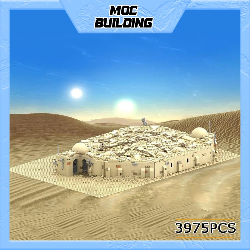 Space Movie Series MOC Cantina of Mos Eisley With Roof Building Blocks Tatooine Model Assembly Bricks Toy For Kid Gift MOC-66293