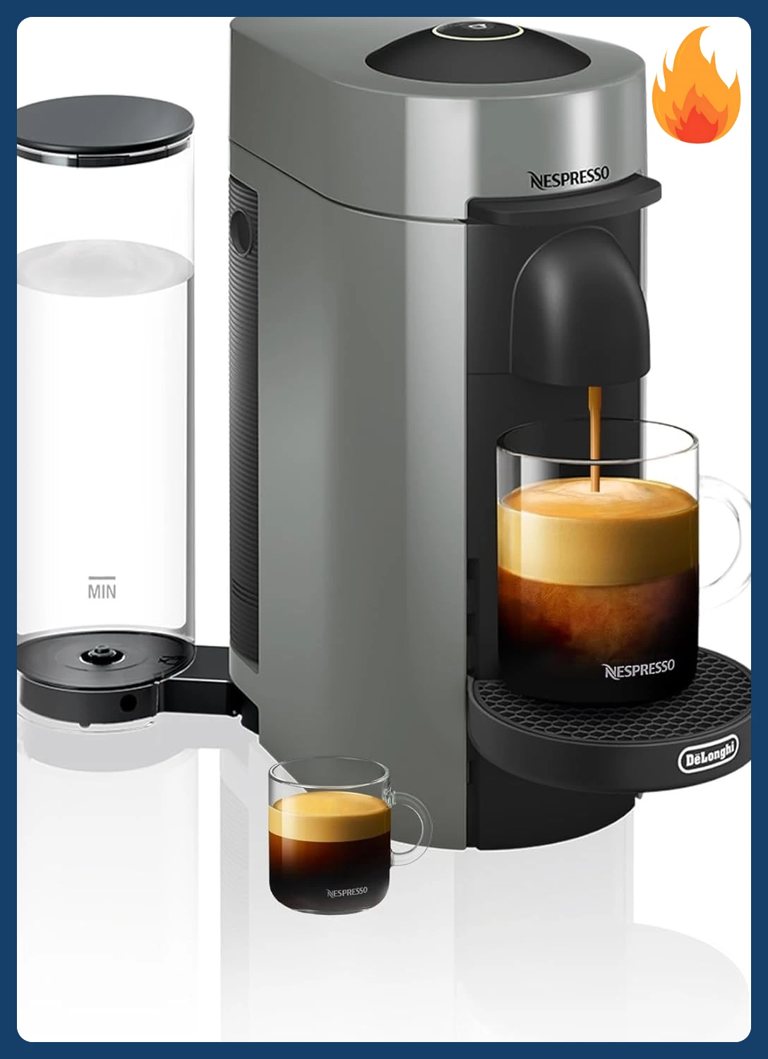 

[Скидка на цена! ]Кофеварка для кофе и эспрессо Nespresso Vertuo Plus, серая