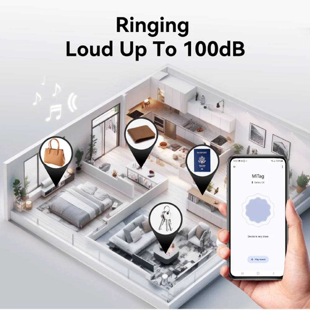 MiLi Go สมาร์ท GPS Tracker การ์ด MiTag Bluetooth Tracker อุปกรณ์ป้องกันการสูญหายสําหรับ Android ทํางานร่วมกับ Google Find My MiCard Pro