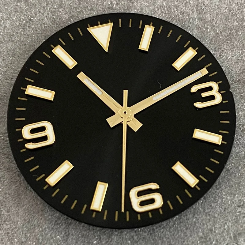 28,5 mm kein Logo-Zifferblatt, Solar-Nageldekoration, grünes Leuchtzifferblatt + Zeiger, Zifferblatt für NH35/NH36/4R/7S-Uhrwerk, modifizierte Reparatur – Detail 12