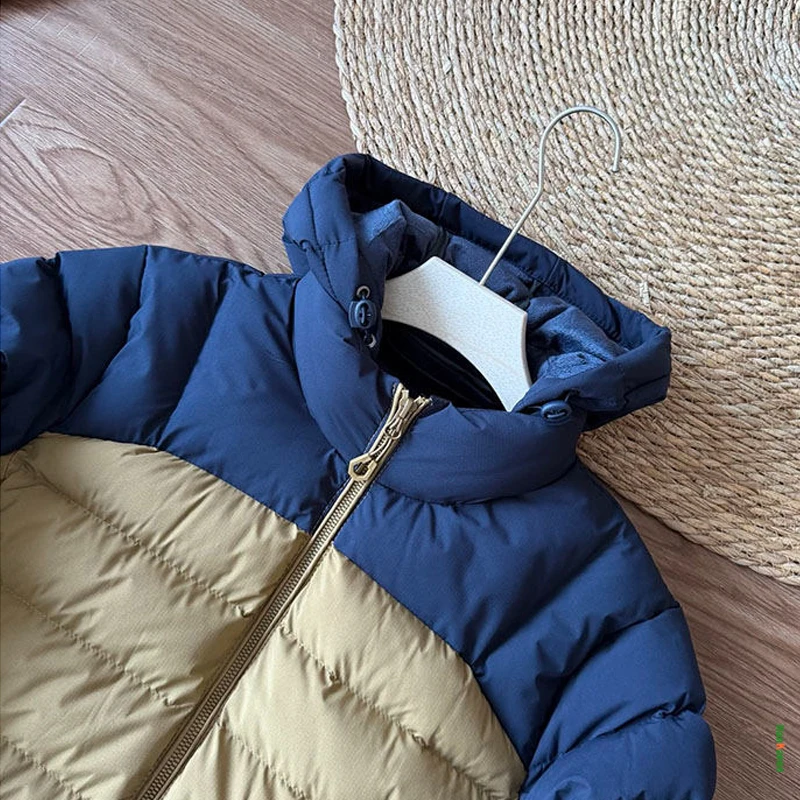 

Изолированный пуховик унисекс с капюшоном и цветными блоками для улицы, ветрозащитный, водонепроницаемый, теплый, подходит для кемпинга и пешего туризма