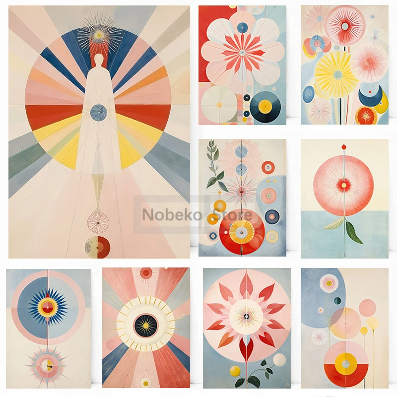 Hilma Klint Abstract Artwork Exhibition Poster Yin Yang Spiritual Prints Canvas Painting Wall Art Picture Home Room Modern Decor