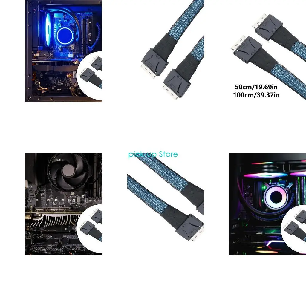 

Q5WA SFF-8611 8I Male to SFF-8611 8I Male PCIe Cable Transmission Cable Replacement Power Connectors For Hard Disk Servers