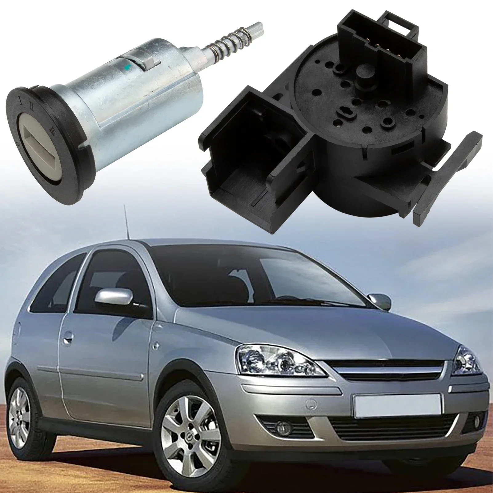 Ignition Lock Switch Barrel with Keys Fits Opel Vauxhall Corsa Meriva 0913694 091365