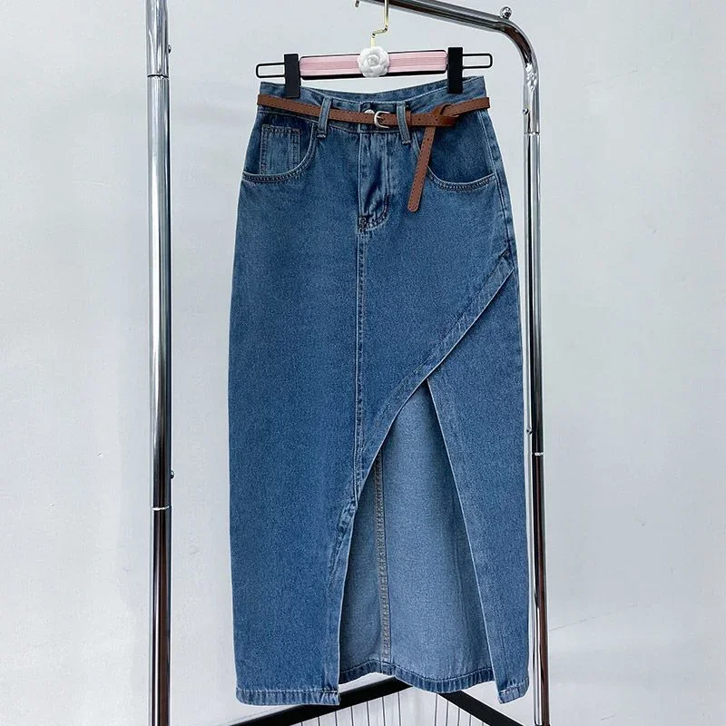 

S-3XL Skirts Women Summer Denim A-line High Waist Irregular Popular All-match Chic Retro Streetwaer Ulzzang Юбка Женская Basic