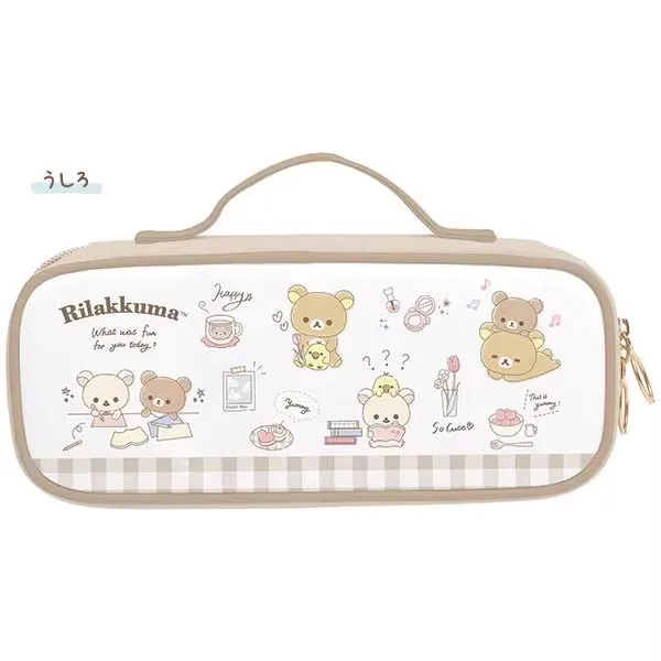 New Cute Anime Rilakkuma Bear Kids PU Pencil Bags Children Pen Cases Make up Cosmetic Bags For Women