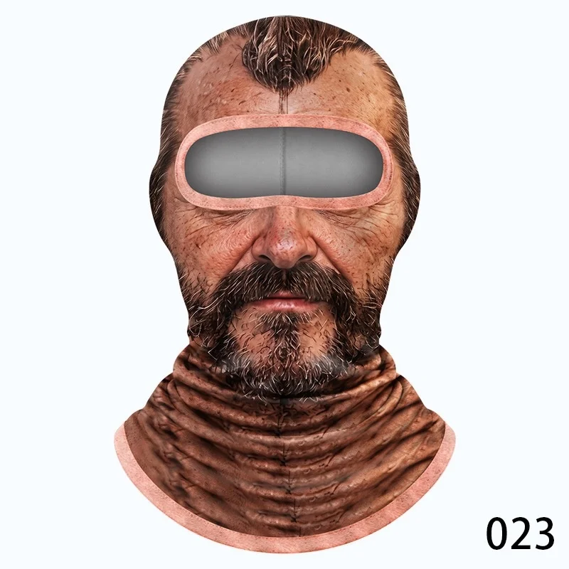 3D Printed Realistic Print Realistic Face Ski Mask Full Face Coverage 3D Printed Design Balaclava Windproof Reusable Material