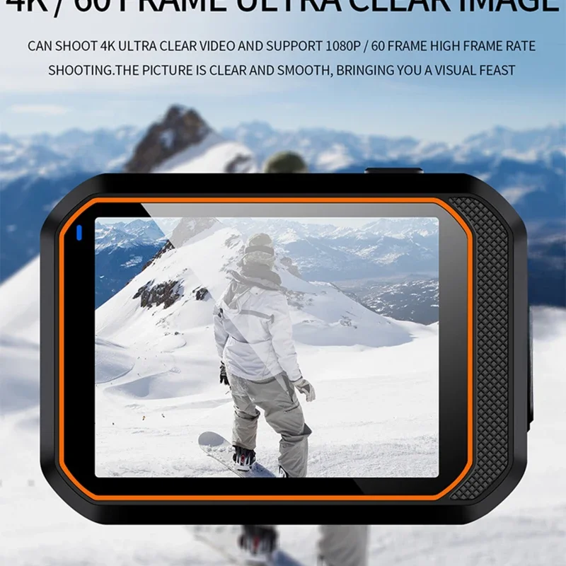 كاميرا الحركة 4K60FPS مع شاشة التحكم عن بعد كاميرا رياضية مقاومة للماء 2025 مسجل خوذة رياضية كاميرا الحركة صغيرة خارجية