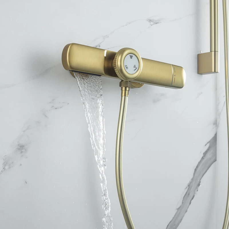 CDBM Sanitary Fixture 73095Solid Brass Bathroom Shower Set with Sliding Bar, Hot & Cold Water Shower System HST-050