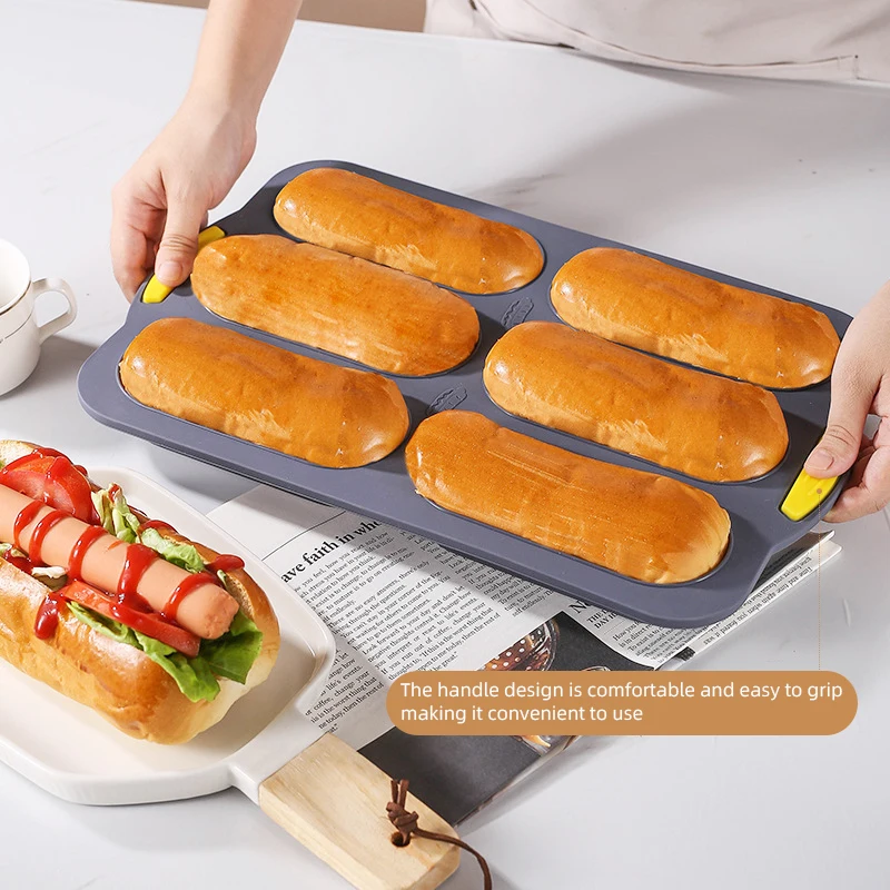 Reusable DIY Homemade Baguette Baking Tray Non-Stick Silicone Perforated Bottom Creates Crispy Crusts High Quality Silicone Tray