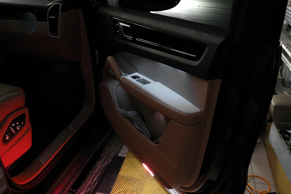 لبورشه كايين 9Y0 9YA شرائط ليد جو الهواء الداخلية LED الإضاءة المحيطة ضوء الباب 2018-UP #4