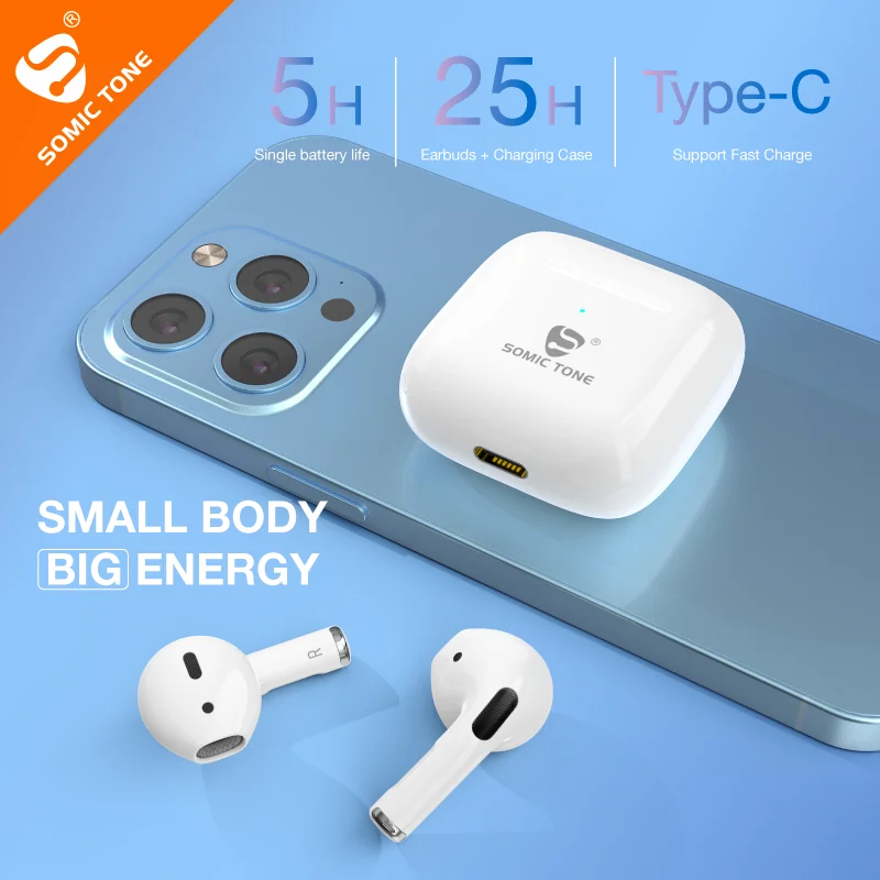 SOMIC TONE S4 Беспроводные TWS наушники V5.0 Bluetooth наушники с шумоподавлением Hi-Fi стереогарнитура для музыки ежедневный вызов