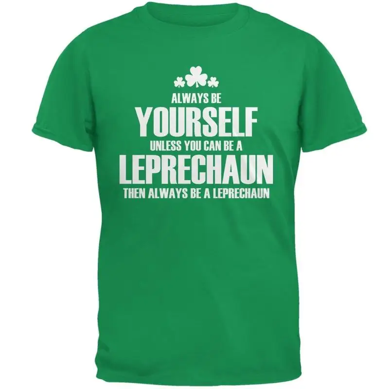 تي شيرت St Patricks Day Always Be Yourself Leprechaun Irish Green للبالغين