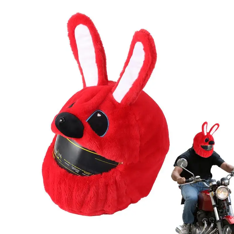 

Motorcycle Hat Cover Creative Cartoon Protective Plush Cover Sleeve Safety Hat Cleaning Windproof Hood Scarf bike accessories