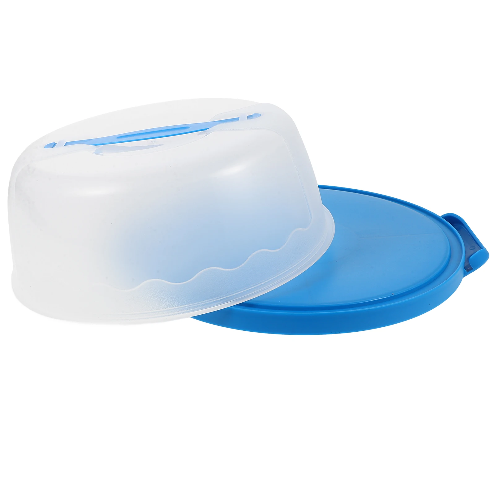 

6 inch to 8 inch Reusable Plastic Cake Preservation Box Blue Handheld Round Carrier Baking Packaging Dessert Box