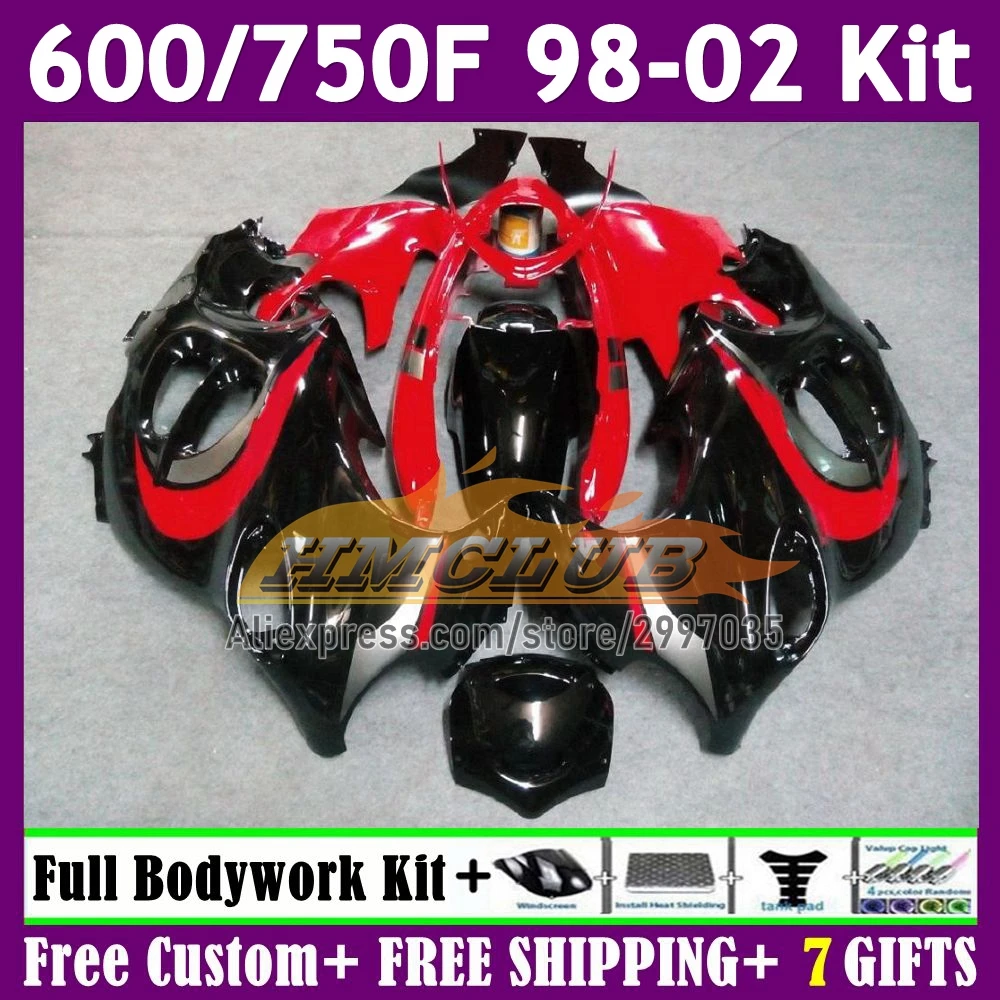 Black Red Kit For SUZUKI KATANA GSXF 600 750 GSXF600 173No.0 GSXF750 2003 2004 2005 2006 2007 GSX600F 98 99 00 01 02 Fairing