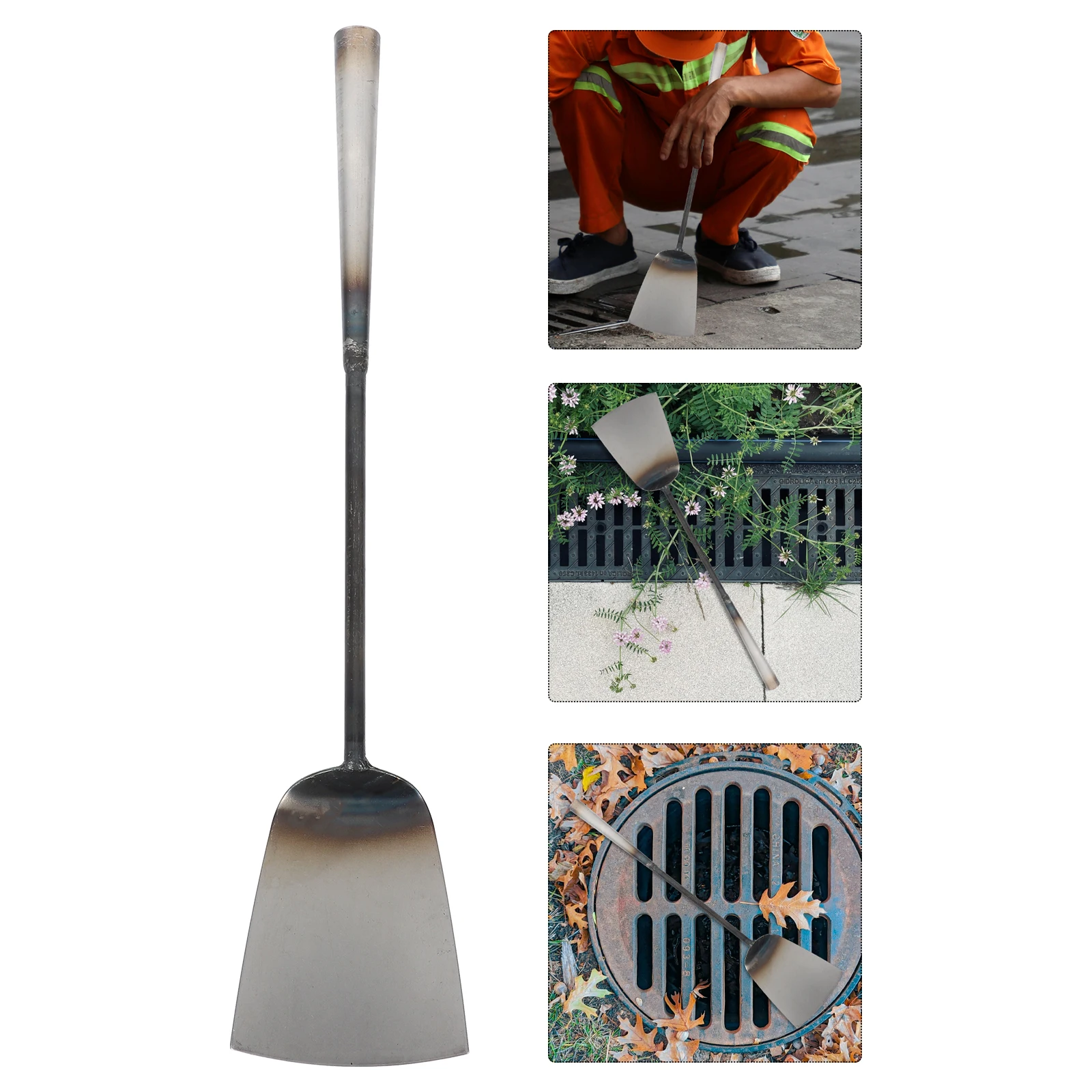 

1pcs Gutter Cleaning Shovel Wrought Iron Long Handle Small Handheld Tool For Garden Home Roof Leaf Debris Removal Efficient Rain