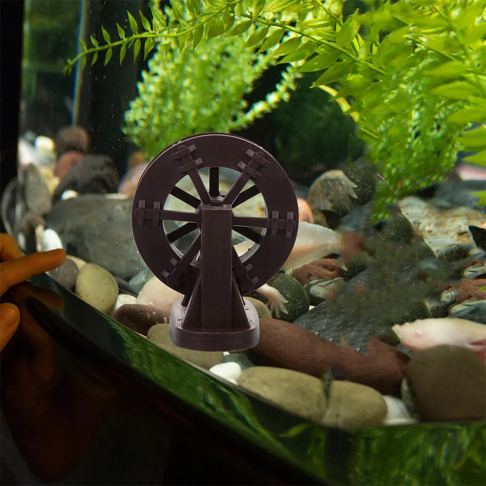 Plastic Water Wheel Stand Set voor Rotstuin DIY Landschapsarchitectuur Project Mini Fontein Decor Tuin Waterrad Model Kit Aquarium