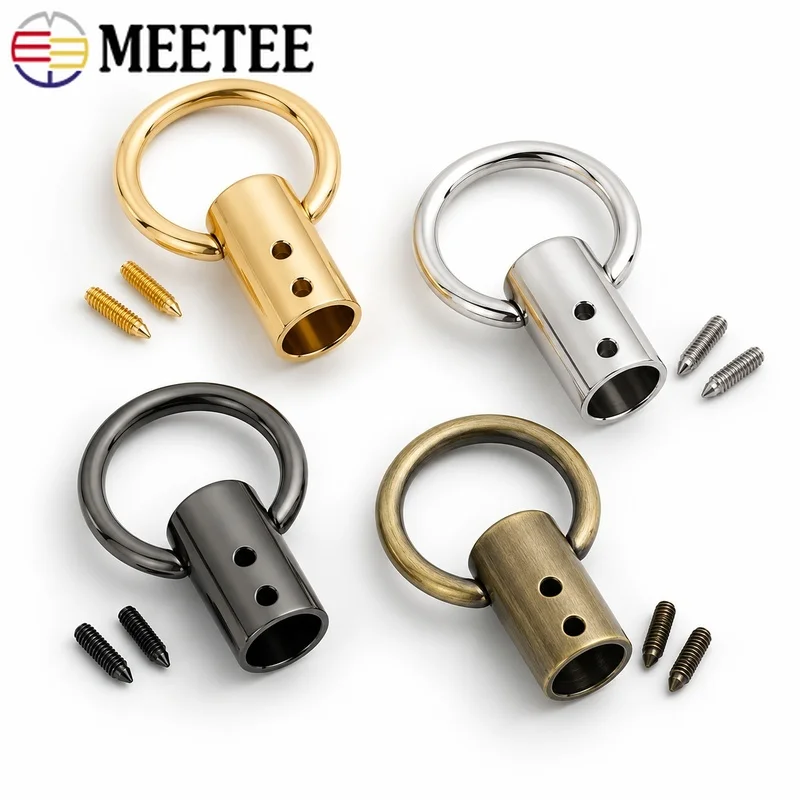 4/10Pcs 12x46mm Metal O Ring Handbag Handle Cap Connector Hanger Hook for Bag Strap Stopper Cord Buckle Leather Hardware Parts