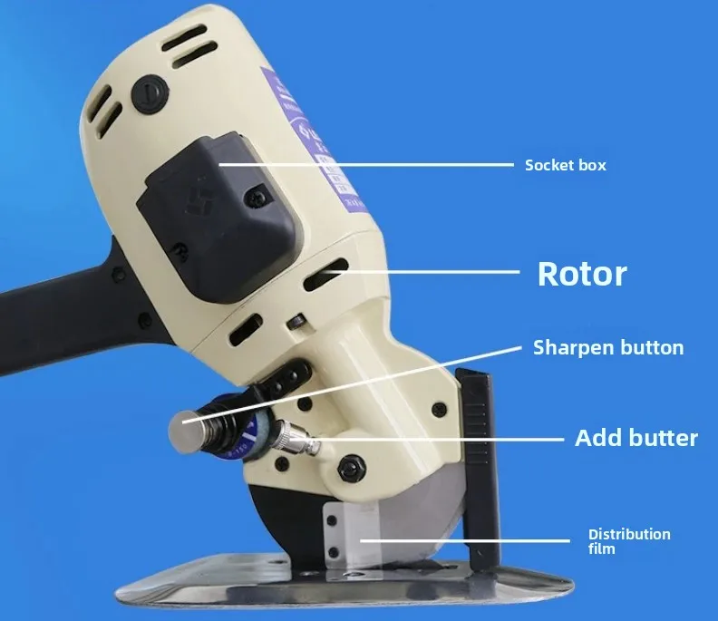 Round knife electric scissors hand cutting machine, handheld small