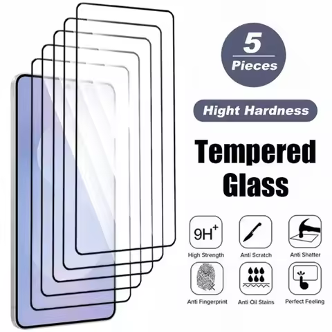 5Pcs Full Cover Tempered Glass for Samsung Galaxy S25 S24 S23 Ultra S22 S21 S20 Plus S23 S24 FE High Definition Screen Protector