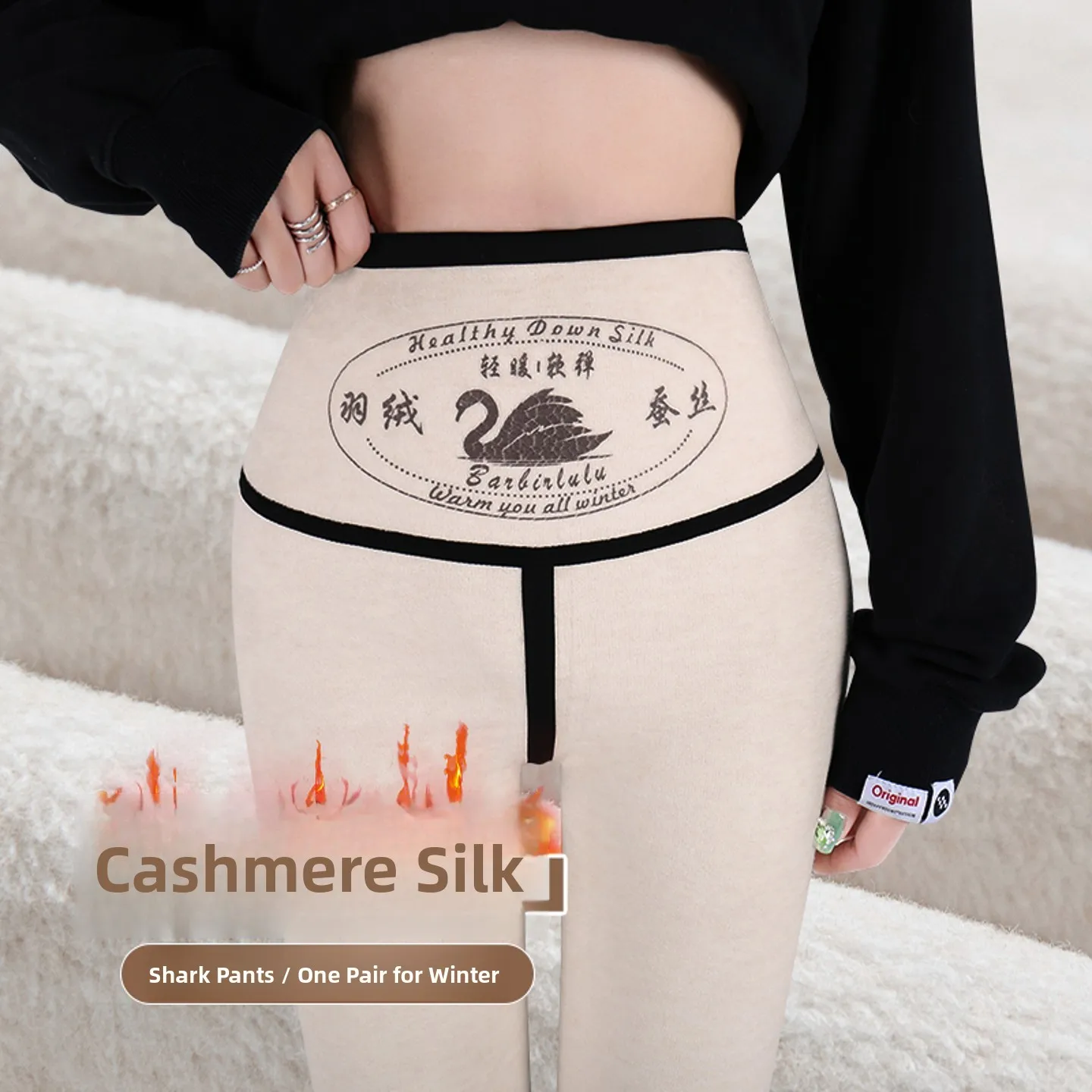 

Extra Thi Warm Yoga Pants Women's Autumn Winter Fce Lined Silk ark Skin High Waist Tight Fit Boting Trousers