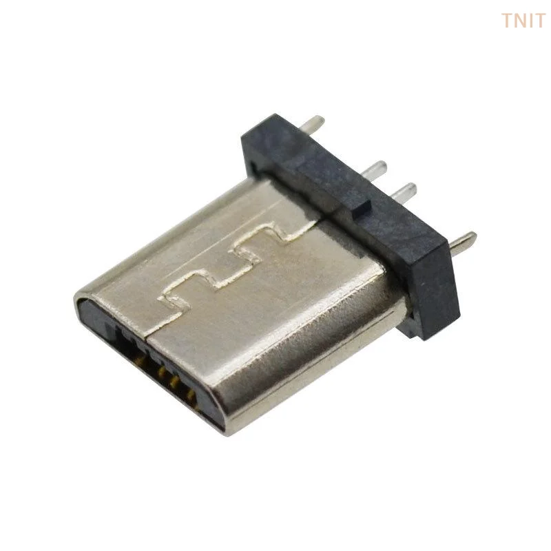 [J] 10Pcs Micro USB 5Pin Male Connector 180 Degree DIP Short Body 7.8mm Clip Board Type For DIY Cable Charger Repair 5P Male USB