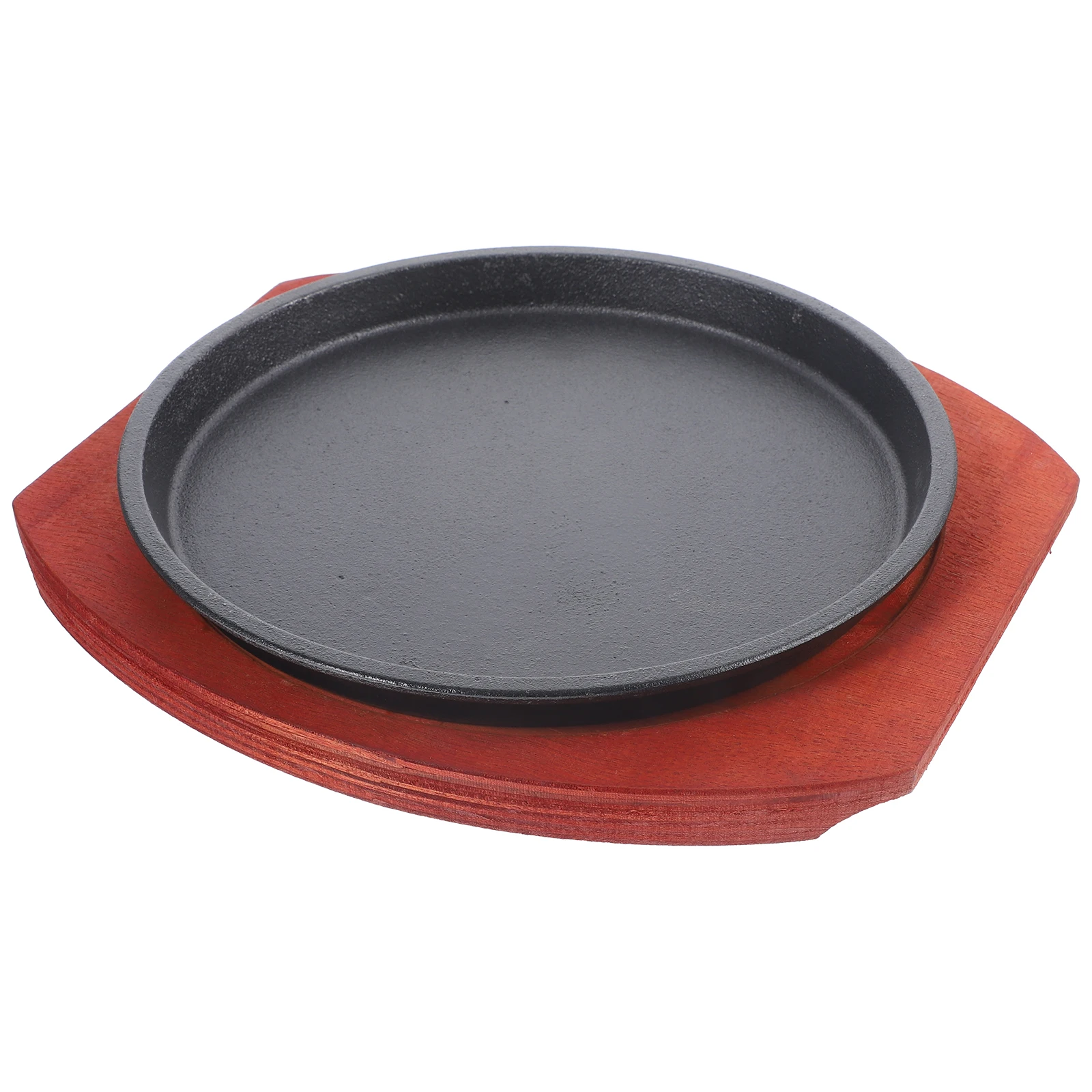 

Teppanyaki Plate Nonstick Fry Pan Easy Clean Wood Iron Grilling Restaurant Practical Cook Pan Reusable