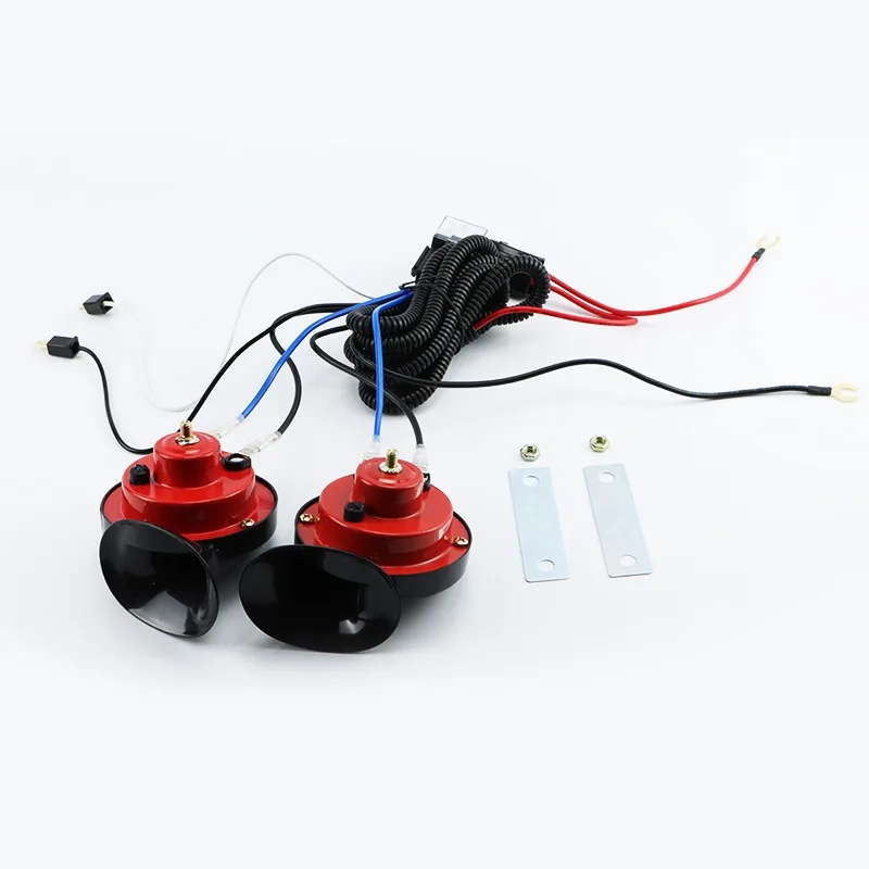 Car Relay 12V24V Car Snail Horn Electric Horn Wiring Harness Kit with Double Snail Horn