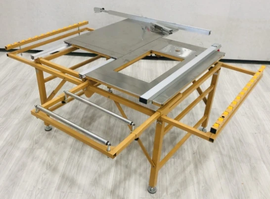 Small Mini Folding Double Blade Sliding Table Saw Woodworking Machine Combined Planer Table Saw Wood Cutting Saw Machine