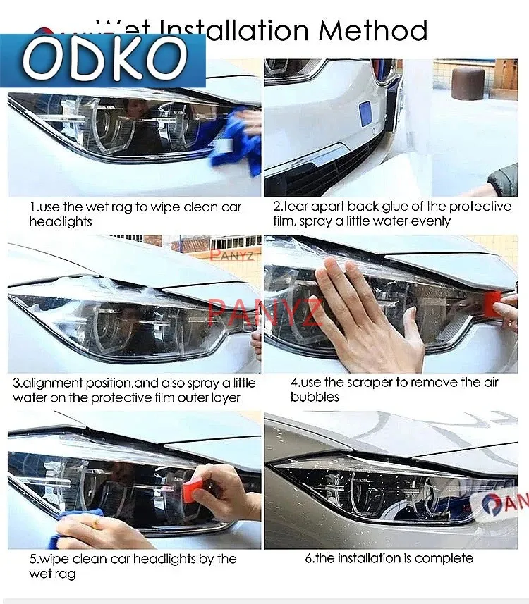 2 Pcs Car Headlight Protective Film Vinyl Transparent Black TPU Precut Sticker For Jaguar XJ X351 2010-2019 XJR XJL Accessories view 3