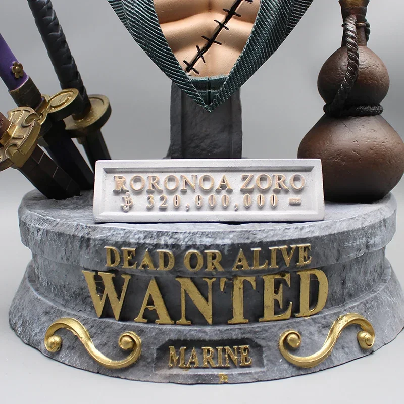 Anime One Piece Figures Bust Zoro Action Figure GK Roronoa Zoro Statue Three Knives Flagon Model Pvc Collection Birthday Gifts