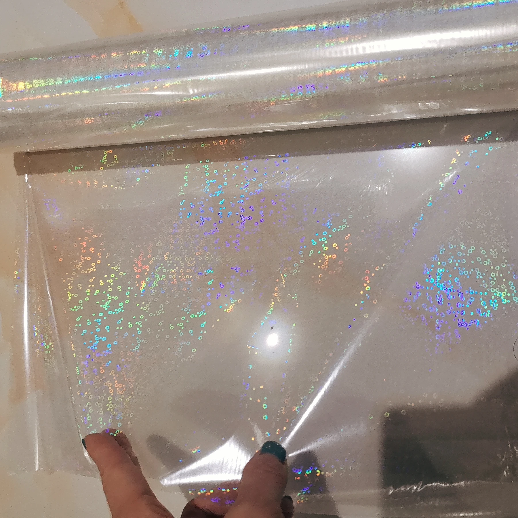 

A3 Size Holographic Plain Transparent Hot Stamping Foil On Paper or Plastic 32cm X 120m/Lot DIY Package Box