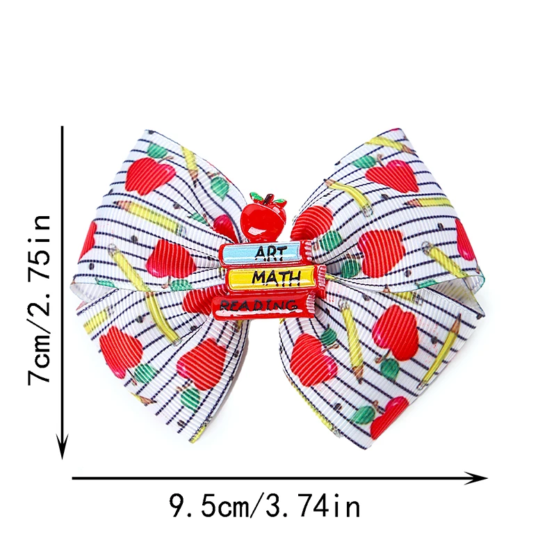 2pcs/set Fashion preppy style Multicolor print bow bow hair clip duck beak clip back Hair Accessories