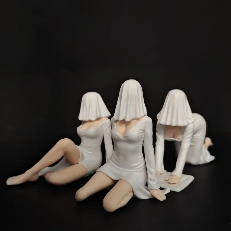 Série White Ghost Girl: Saia de Sereia, Figura de Menina Bonita, Ornamento para Mesa e Carro, Decoração de Chassi, Brinquedos por Atacado, Presente Co