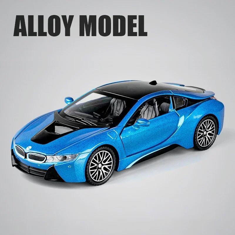 1:32 BMW I8 Supercar Alloy Car Diecasts & Toy Vehicles Car Model Sound and light Car Toys For Kids Gifts